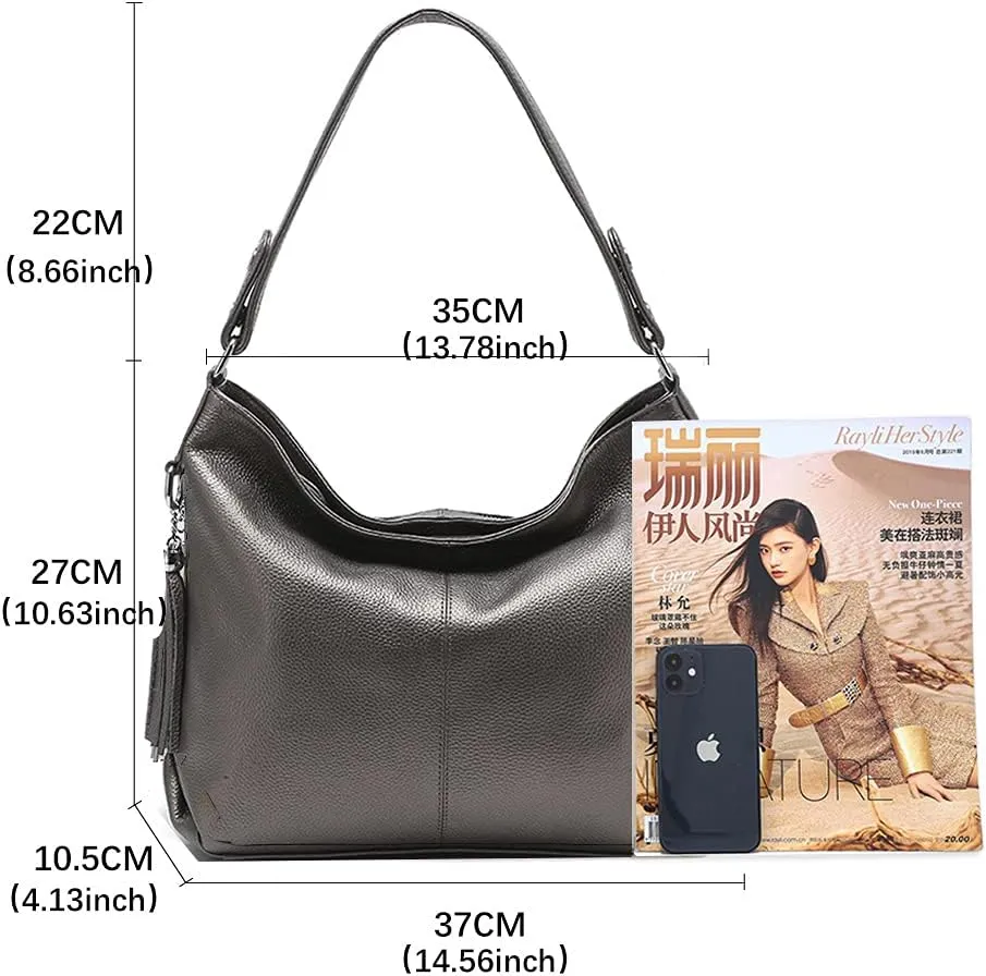 Fashion Soft Real Genuine Leather Tassel Women's Handbag Ladies Shoulder Tote Messenger Hobo Bag Satchel