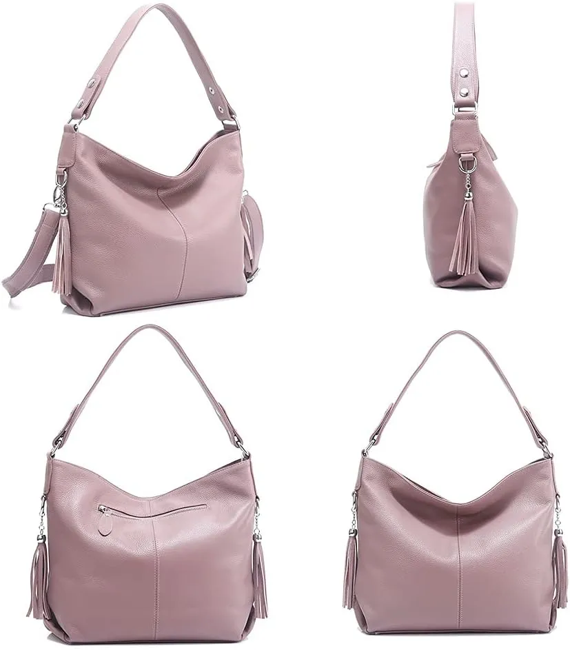 Fashion Soft Real Genuine Leather Tassel Women's Handbag Ladies Shoulder Tote Messenger Hobo Bag Satchel