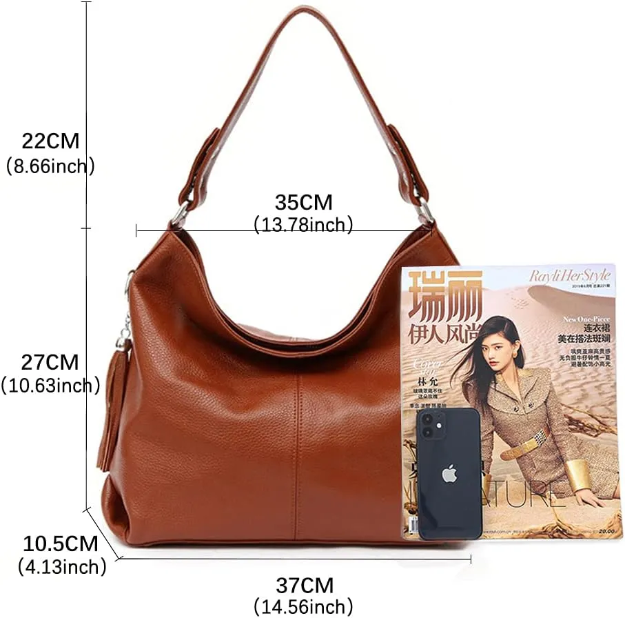Fashion Soft Real Genuine Leather Tassel Women's Handbag Ladies Shoulder Tote Messenger Hobo Bag Satchel