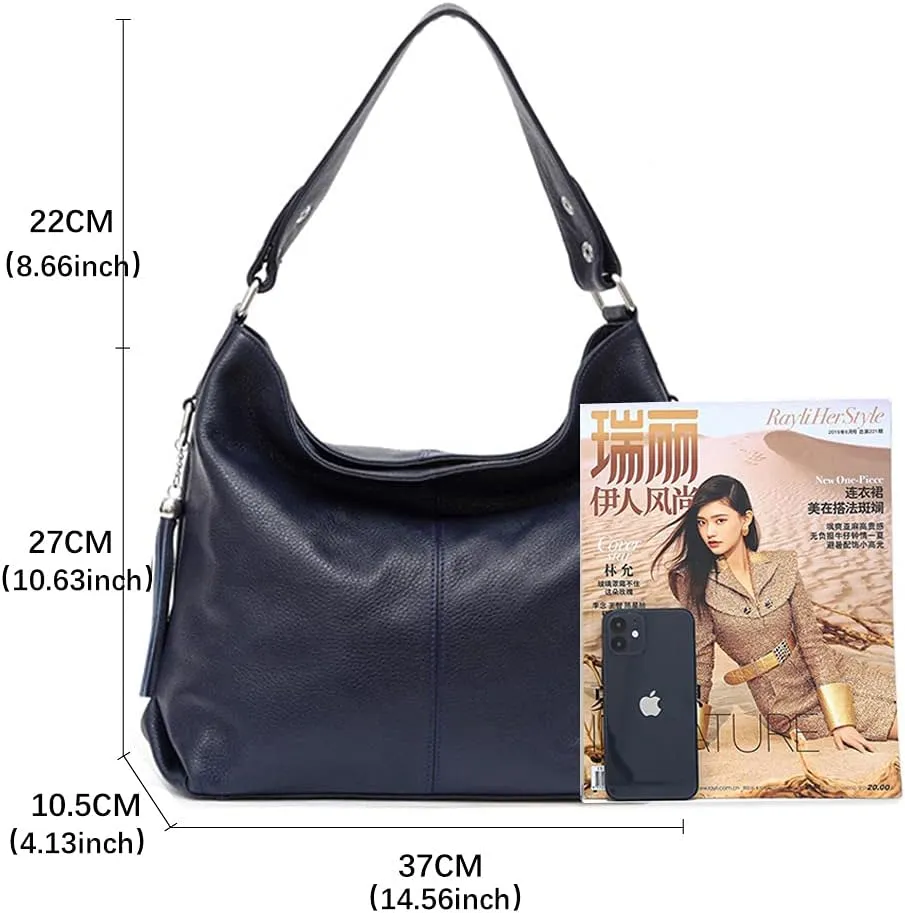 Fashion Soft Real Genuine Leather Tassel Women's Handbag Ladies Shoulder Tote Messenger Hobo Bag Satchel