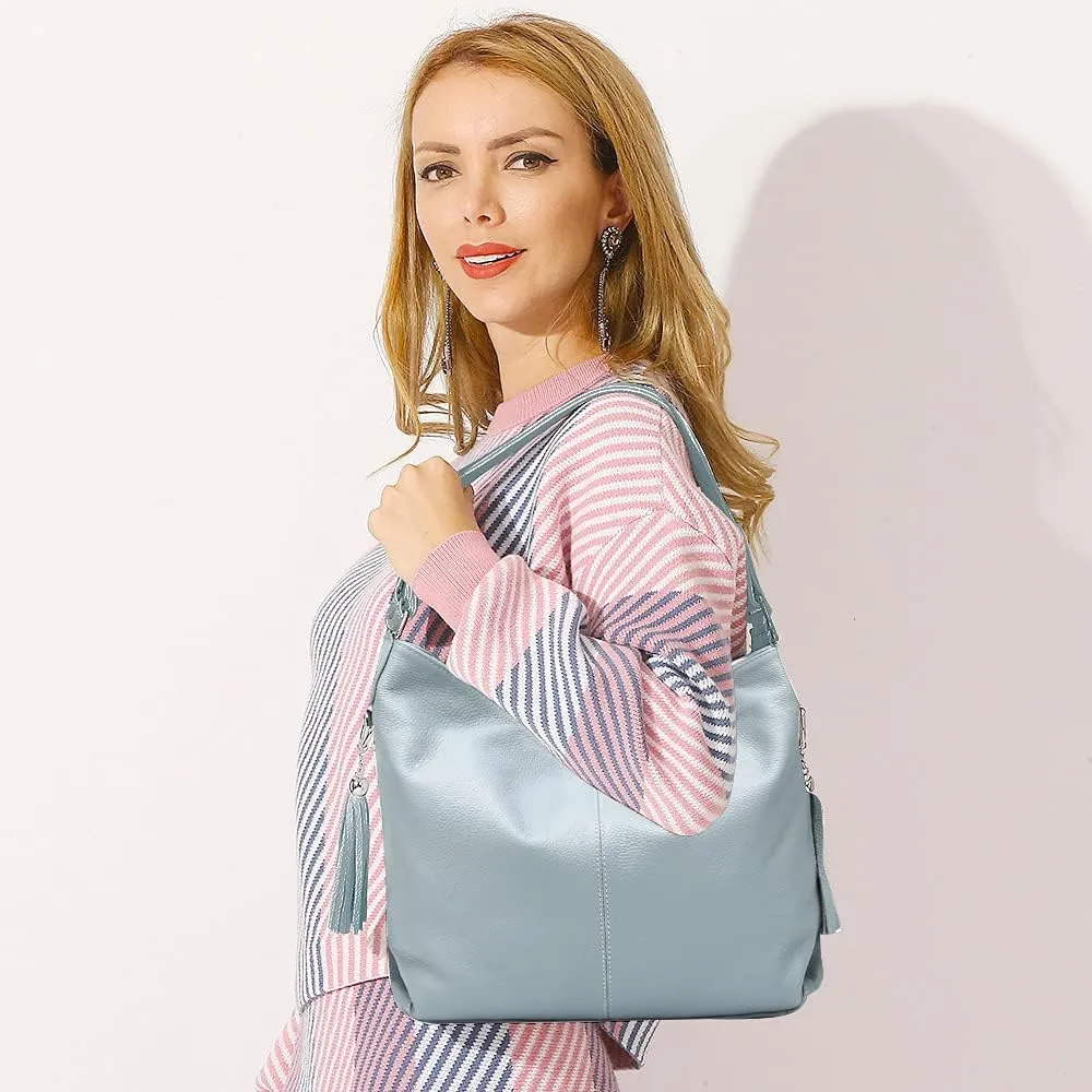 Fashion Soft Real Genuine Leather Tassel Women's Handbag Ladies Shoulder Tote Messenger Hobo Bag Satchel