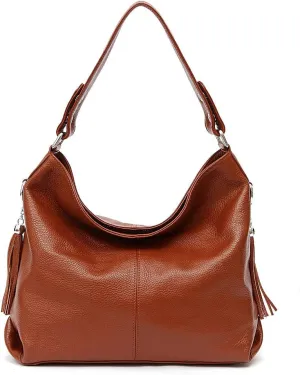 Fashion Soft Real Genuine Leather Tassel Women's Handbag Ladies Shoulder Tote Messenger Hobo Bag Satchel