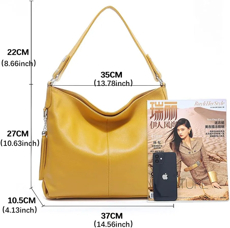Fashion Soft Real Genuine Leather Tassel Women's Handbag Ladies Shoulder Tote Messenger Hobo Bag Satchel