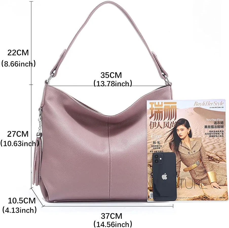 Fashion Soft Real Genuine Leather Tassel Women's Handbag Ladies Shoulder Tote Messenger Hobo Bag Satchel