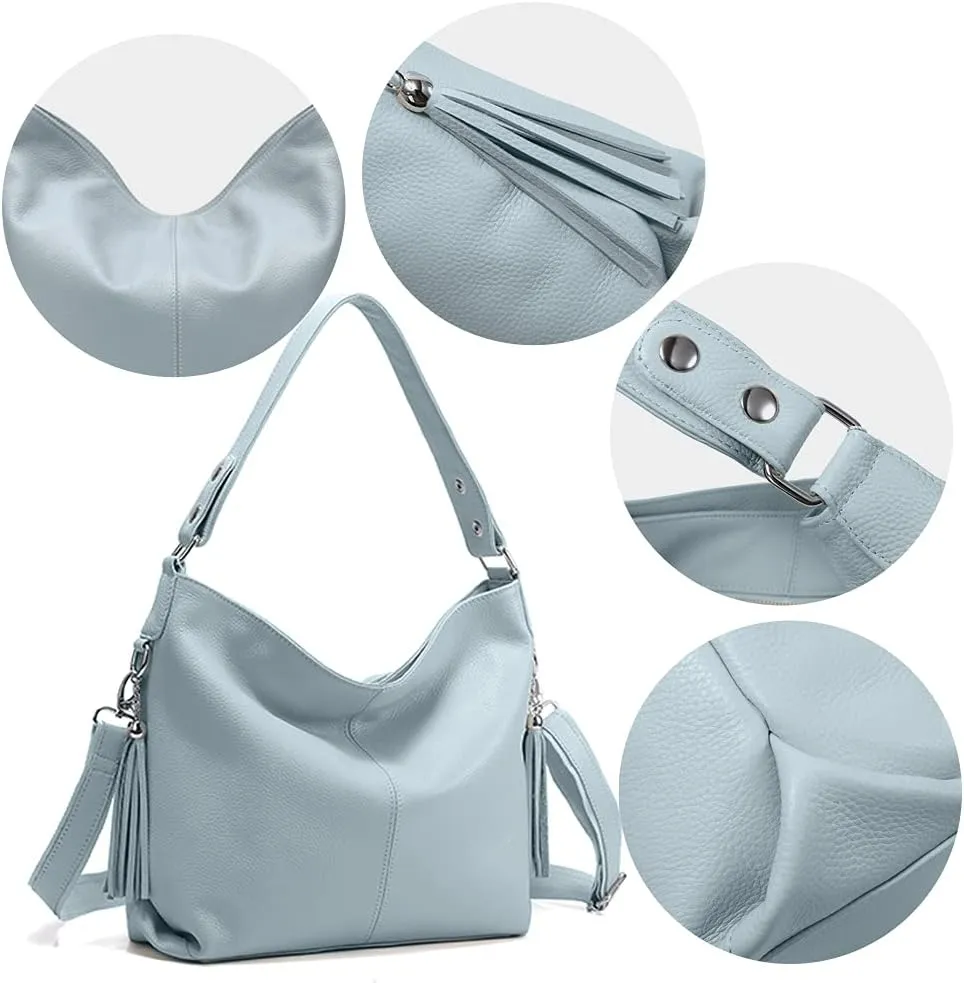 Fashion Soft Real Genuine Leather Tassel Women's Handbag Ladies Shoulder Tote Messenger Hobo Bag Satchel