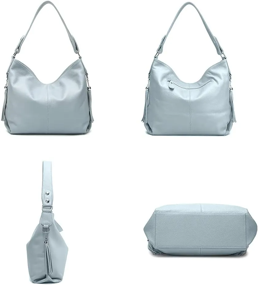 Fashion Soft Real Genuine Leather Tassel Women's Handbag Ladies Shoulder Tote Messenger Hobo Bag Satchel