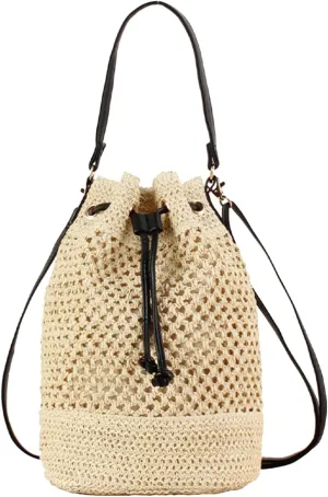 Fashion Woven Bag Handbag Tote Cute Crossbody Bucket Bag Woven