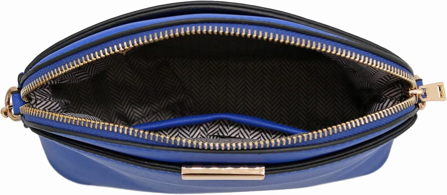 FashionPuzzle Saffiano Small Dome Crossbody bag with Chain Strap