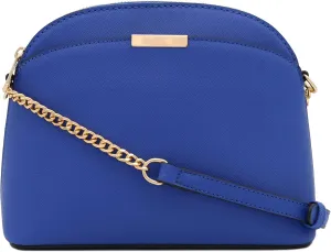 FashionPuzzle Saffiano Small Dome Crossbody bag with Chain Strap