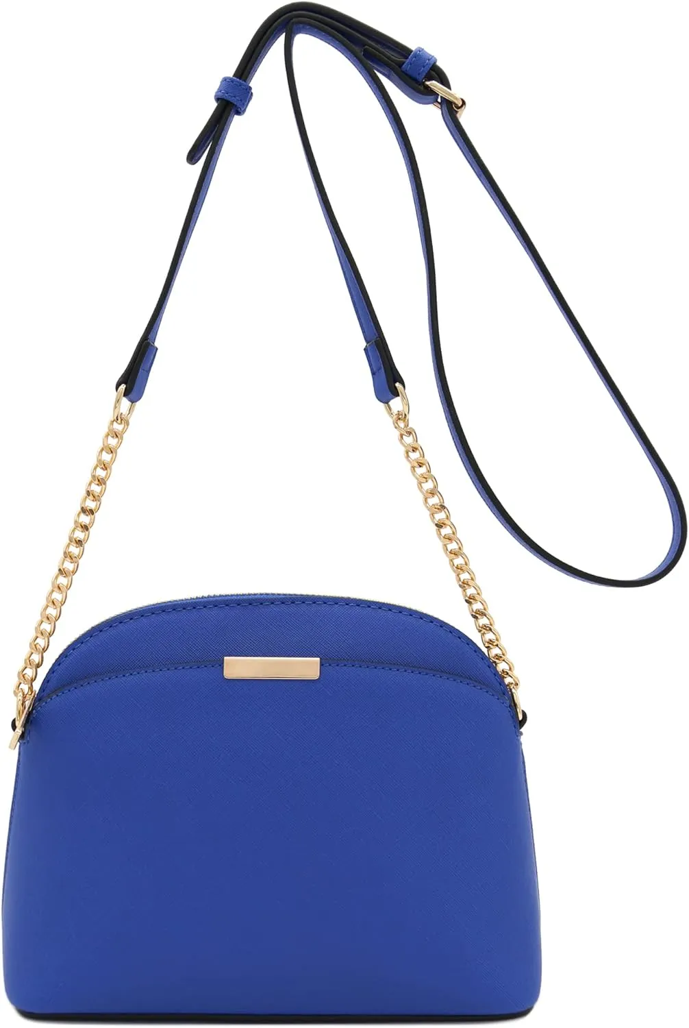 FashionPuzzle Saffiano Small Dome Crossbody bag with Chain Strap