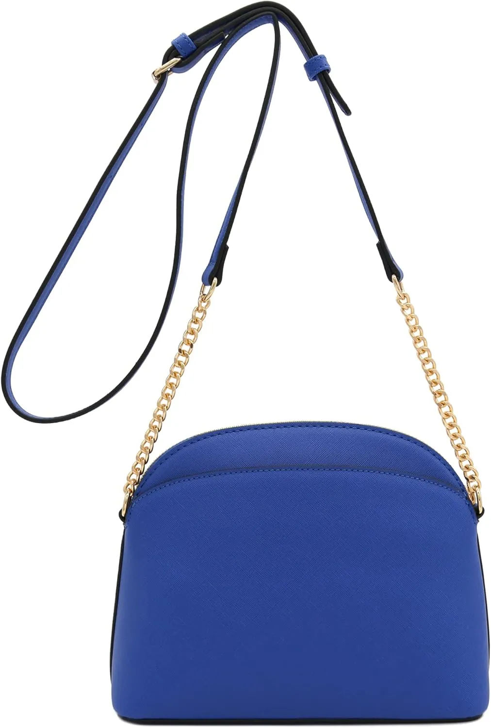 FashionPuzzle Saffiano Small Dome Crossbody bag with Chain Strap