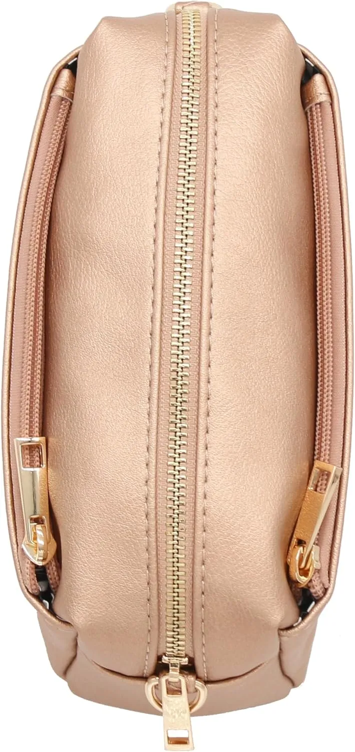 FashionPuzzle Triple Zip Small Crossbody Bag