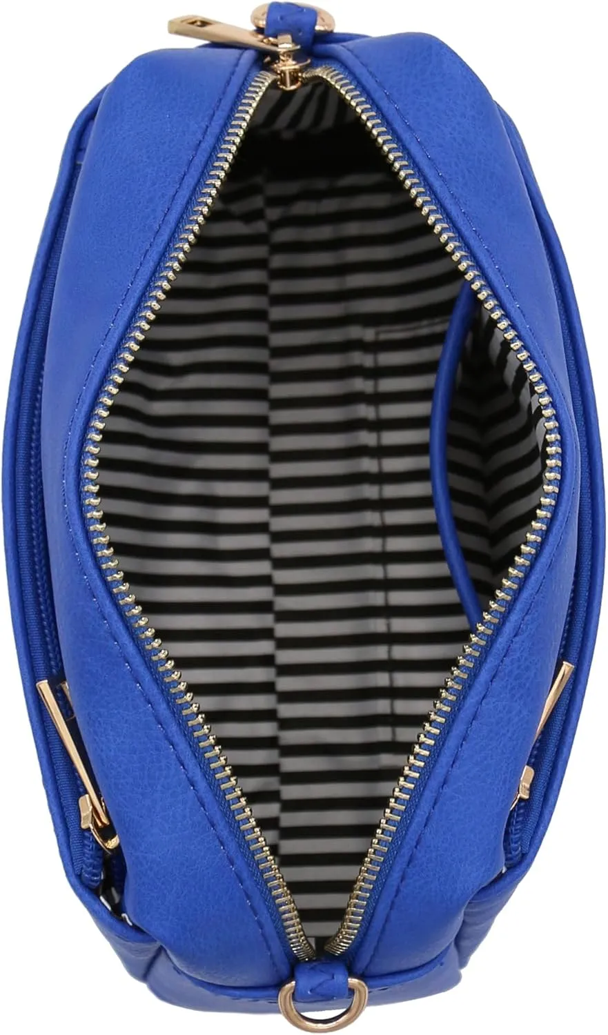 FashionPuzzle Triple Zip Small Crossbody Bag