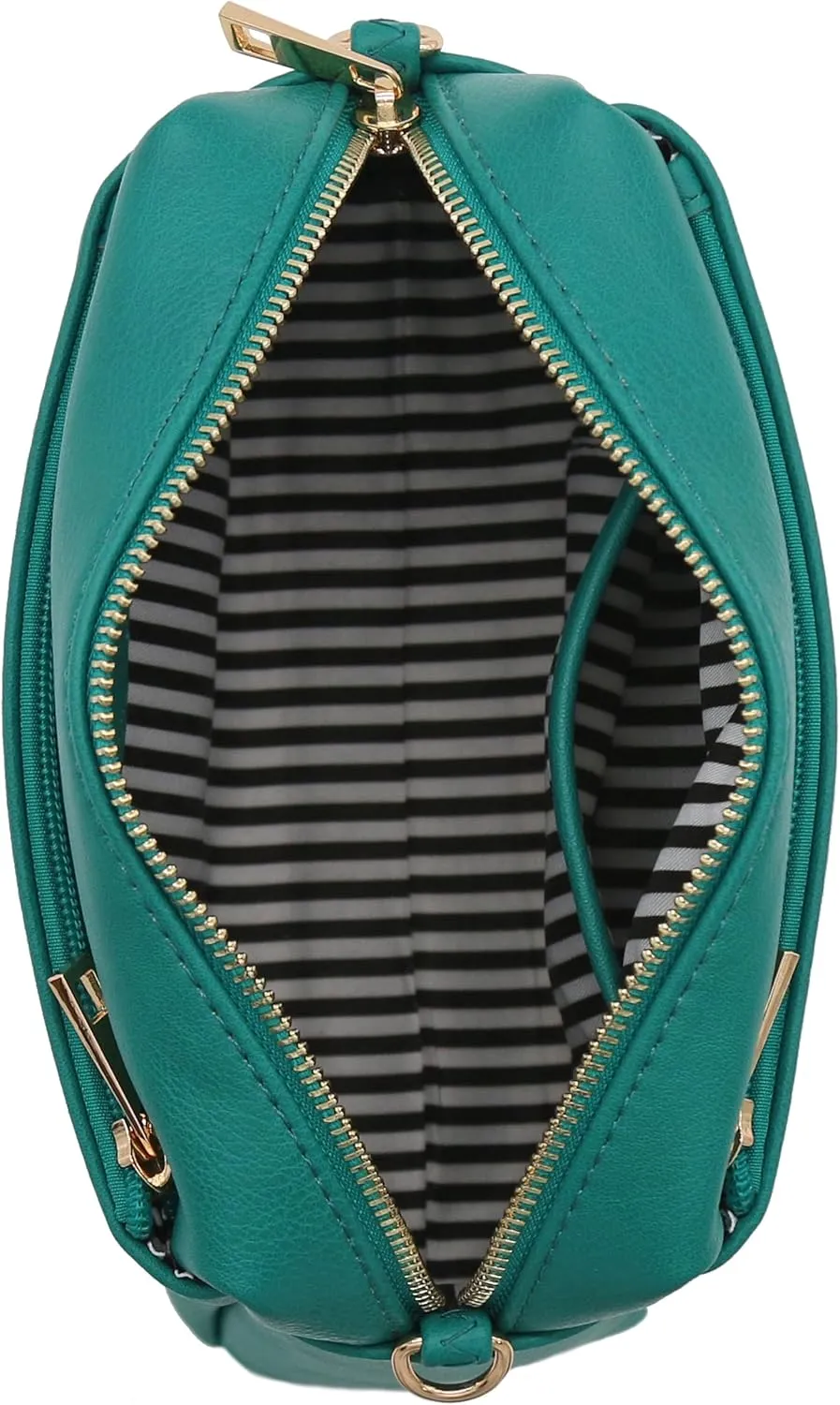 FashionPuzzle Triple Zip Small Crossbody Bag
