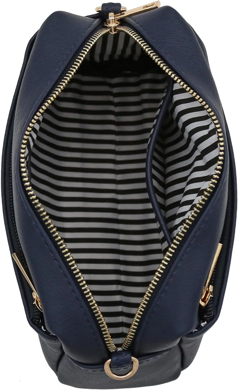 FashionPuzzle Triple Zip Small Crossbody Bag