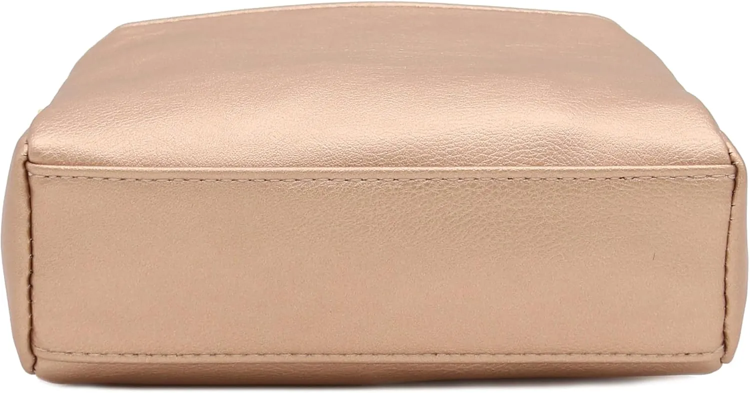 FashionPuzzle Triple Zip Small Crossbody Bag