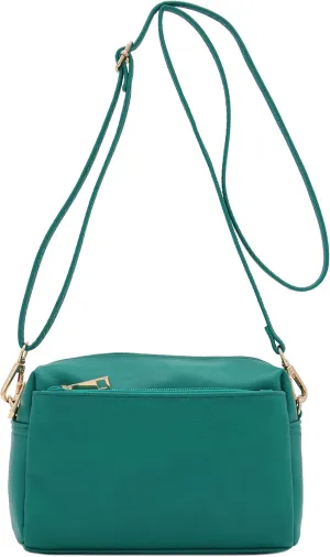 FashionPuzzle Triple Zip Small Crossbody Bag