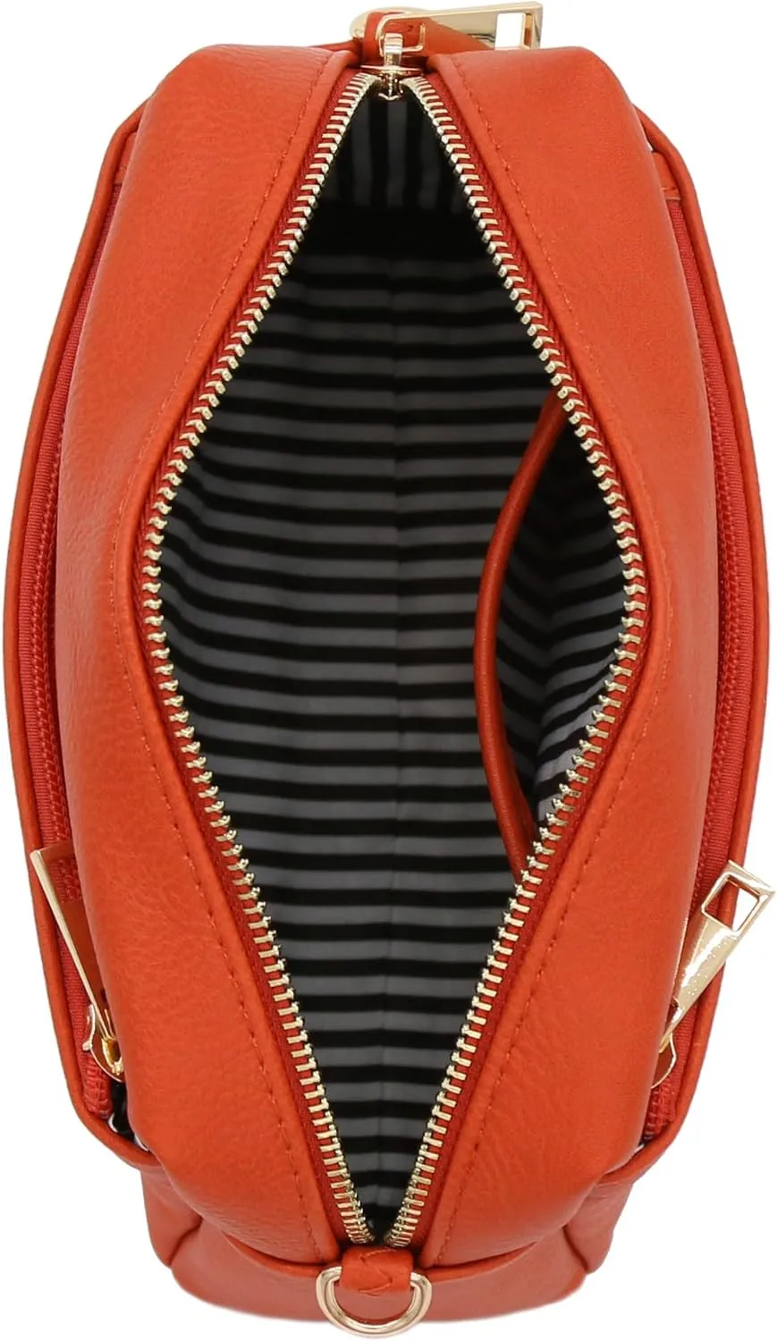FashionPuzzle Triple Zip Small Crossbody Bag