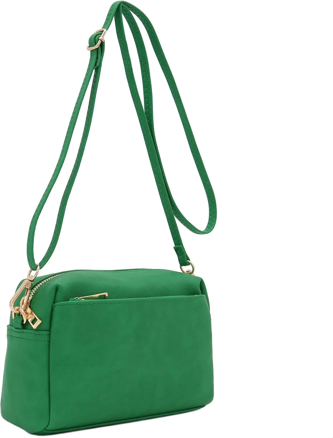 FashionPuzzle Triple Zip Small Crossbody Bag