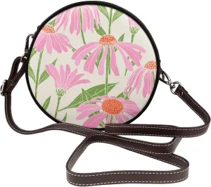 Faux Leather Shoulder Bag for Women, Round Shoulder Purse and Clutch Tote Bag with Shoulder Strap
