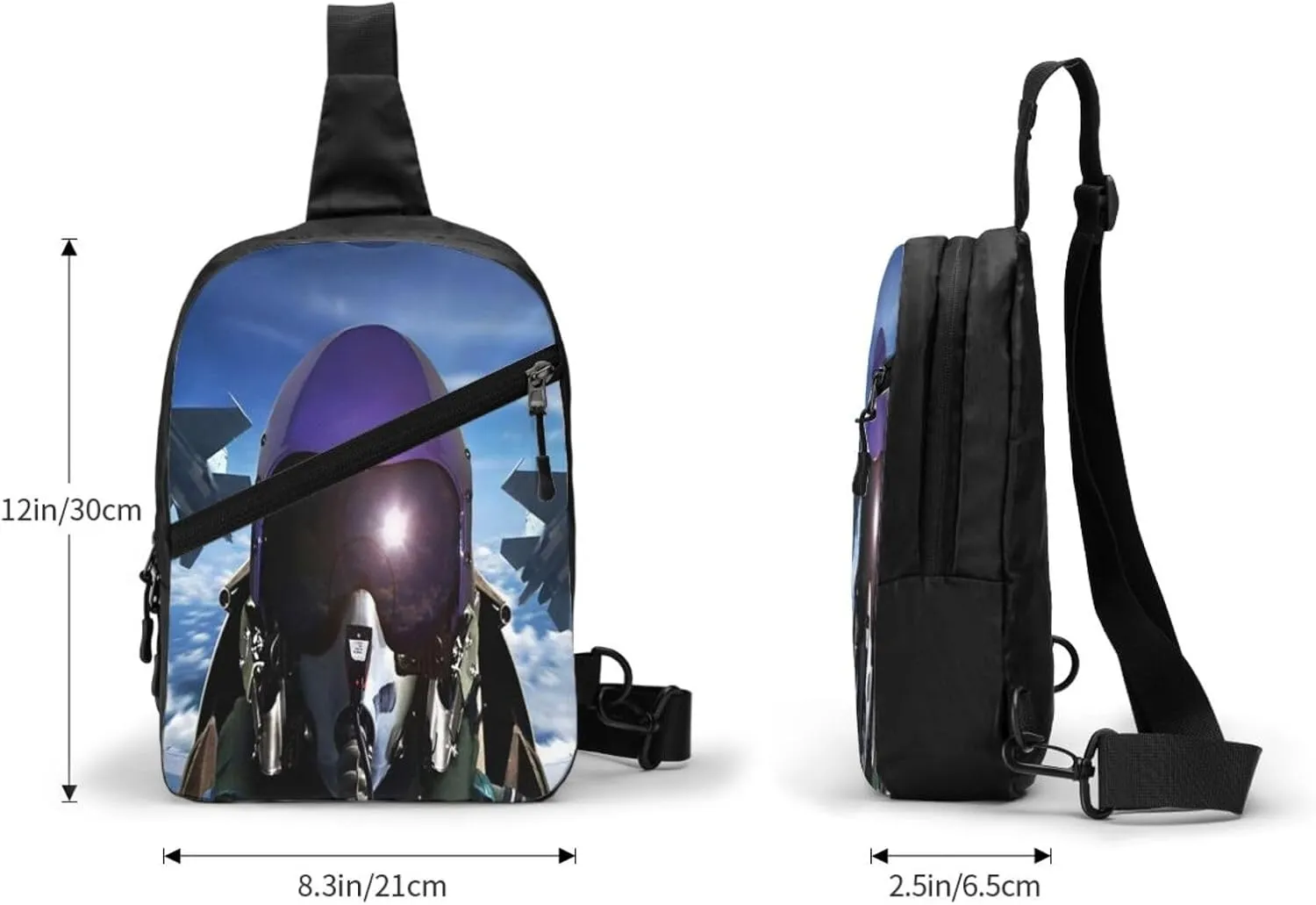Fighter Pilot Sling Bag for Men Women, Small Crossbody Sling Backpack Shoulder Chest Bag, Anti Theft Travel Hiking Sports