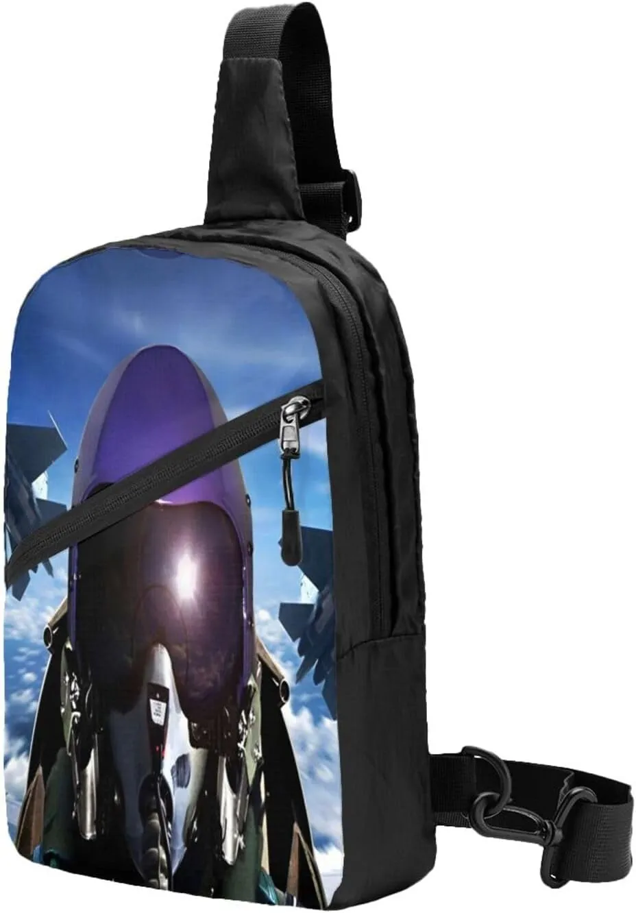 Fighter Pilot Sling Bag for Men Women, Small Crossbody Sling Backpack Shoulder Chest Bag, Anti Theft Travel Hiking Sports