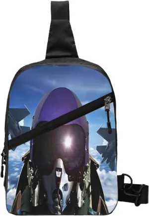 Fighter Pilot Sling Bag for Men Women, Small Crossbody Sling Backpack Shoulder Chest Bag, Anti Theft Travel Hiking Sports