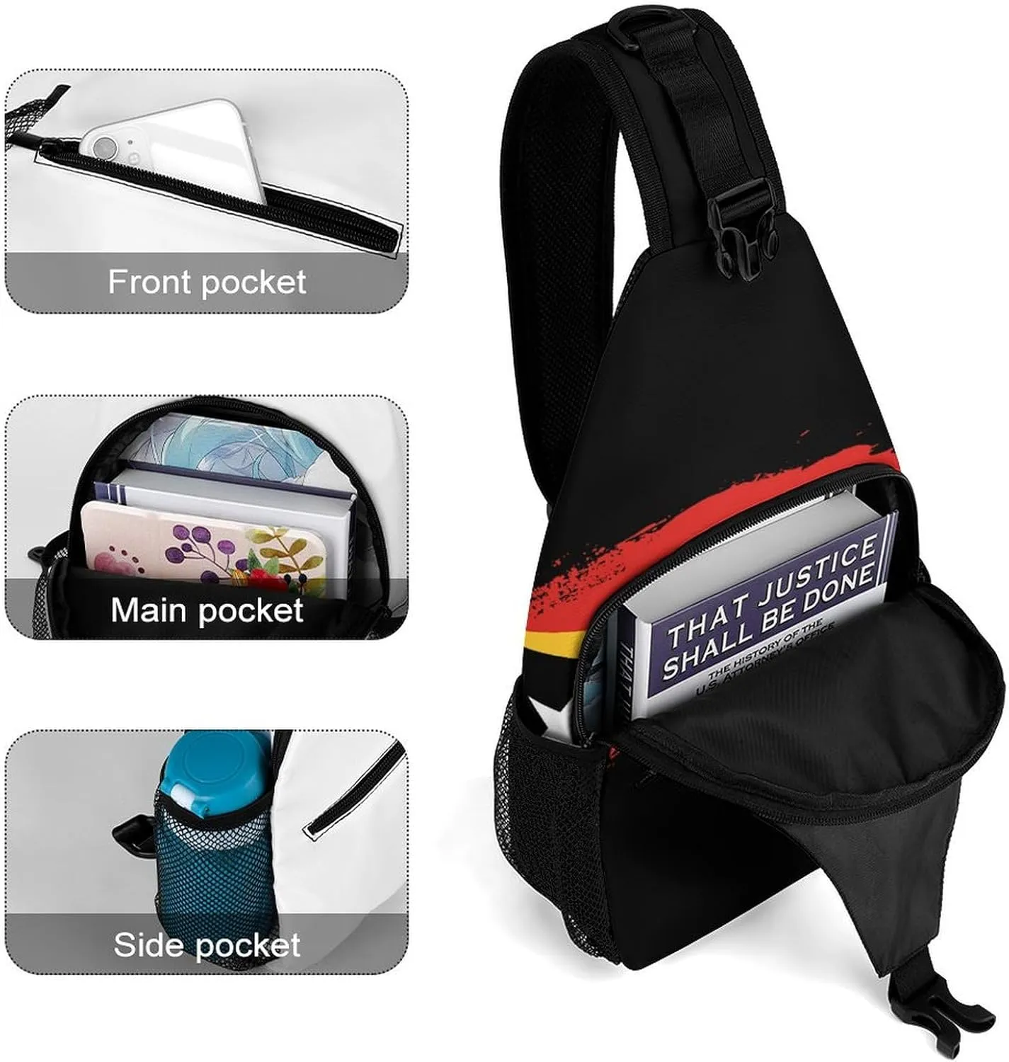 Finland Flag Brush Stroke Sling Bag Crossbody Chest Bag Shoulder Bag For Travel Hiking Cycling Camping