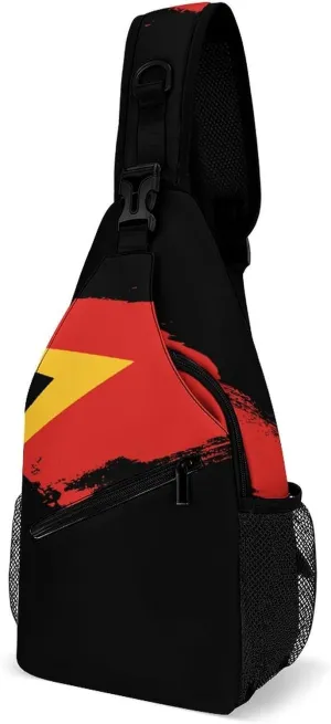 Finland Flag Brush Stroke Sling Bag Crossbody Chest Bag Shoulder Bag For Travel Hiking Cycling Camping