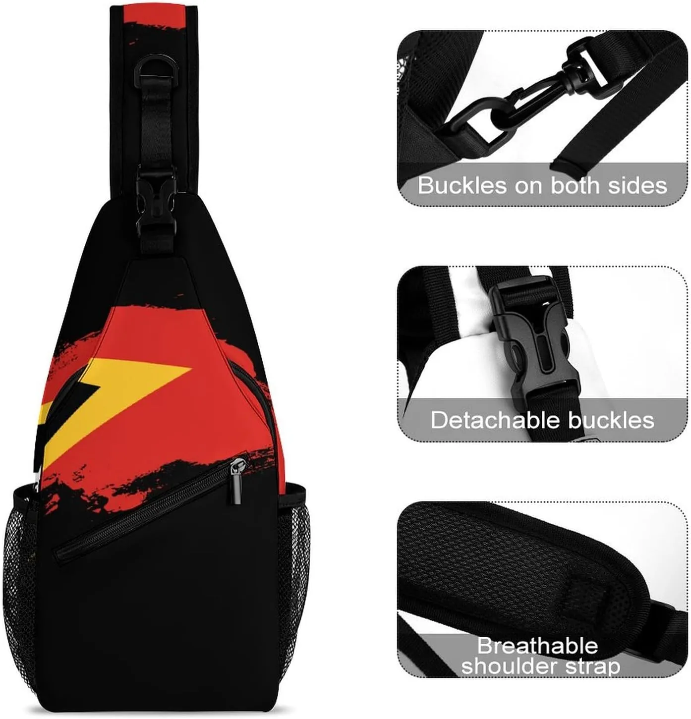 Finland Flag Brush Stroke Sling Bag Crossbody Chest Bag Shoulder Bag For Travel Hiking Cycling Camping