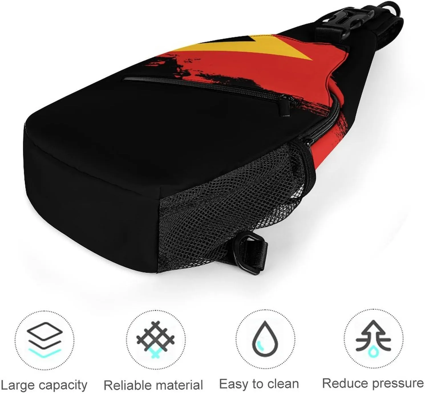 Finland Flag Brush Stroke Sling Bag Crossbody Chest Bag Shoulder Bag For Travel Hiking Cycling Camping