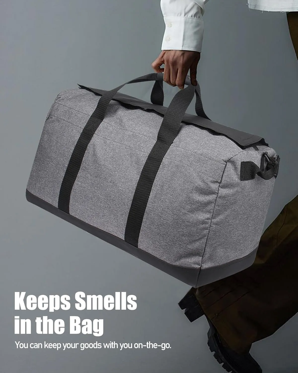 FIREDOG Smell Proof Duffle Bag, Large Smell Proof Bag for Travel Storage