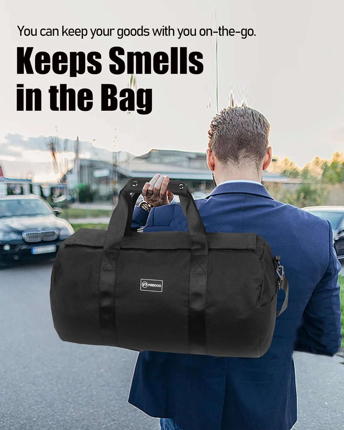 FIREDOG Smell Proof Duffle Bag, Large Smell Proof Bag for Travel Storage