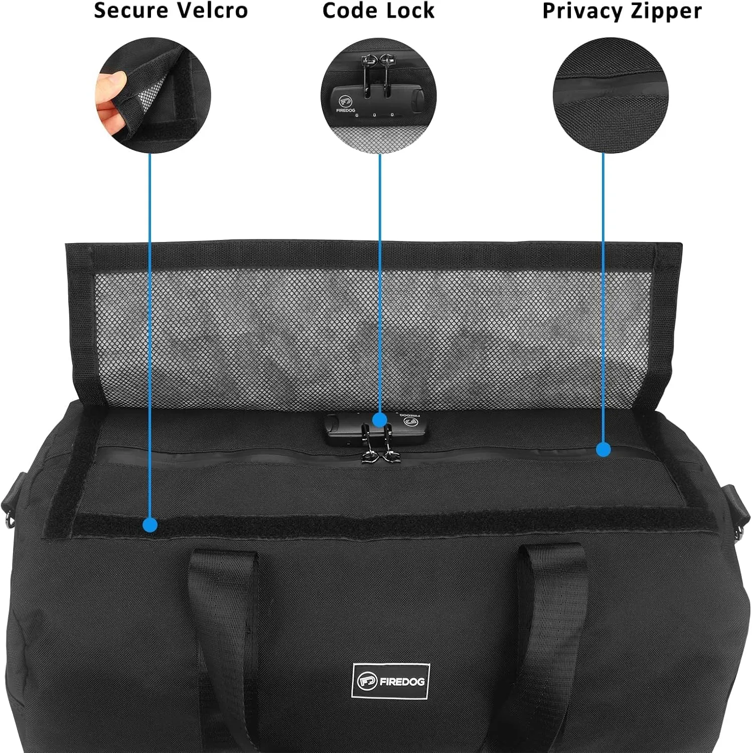 FIREDOG Smell Proof Duffle Bag, Large Smell Proof Bag for Travel Storage
