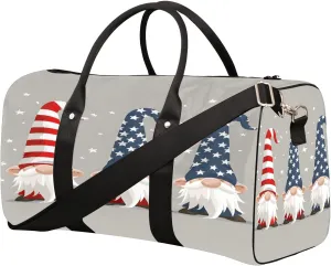 Flag Cute Dwarf Travel Duffel Bag for Women Men Small Sport Gym Bag Waterproof Weekender Overnight Lightweight Carry on Foldable Gym Bag for Training Swim Yoga Traveling Handbag