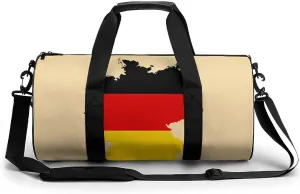 Flag Map of West Germany Funny Gym Bag Travel Tote Bag Duffel Bag for Men Women Weekender Sports Vacation