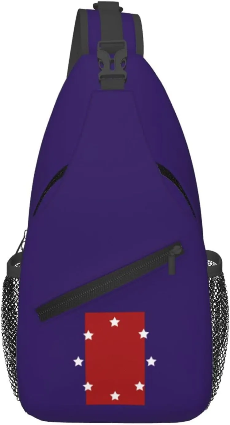 Flag Of Chicago Heights, Illinois Crossbody Bags For Women Men Chest Backpack Gym Shoulder Bag Travel Outdoor Sports Casual Crossbody Bags