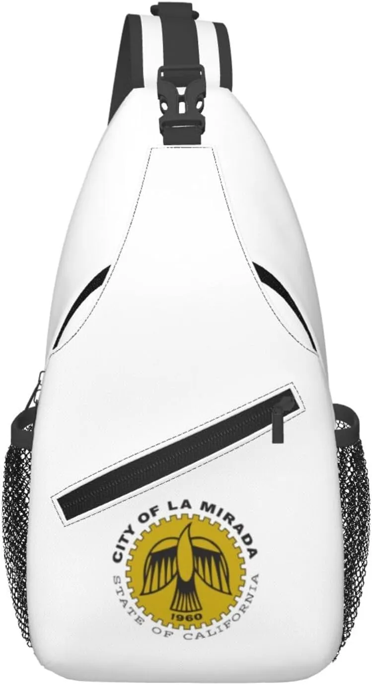 Flag Of La Mirada, California Crossbody Bags For Women Men Chest Backpack Gym Shoulder Bag Travel Outdoor Sports Casual Crossbody Bags