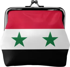 Flag of the Syrian Arab Republic coin purse for women,small womens wallet,small makeup bag for purse,small wallets woman,wallets for women