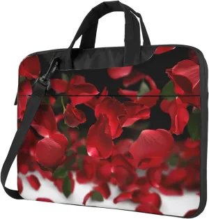 Floating Red Rose Petals Printed Laptop Tote Bag Travel Business Computer Bag Work Bag for Men Women