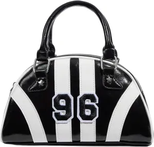 Floerns Women's Colorblock Zipper Handle Bowling Bag Purse Leather Clutch Handbags