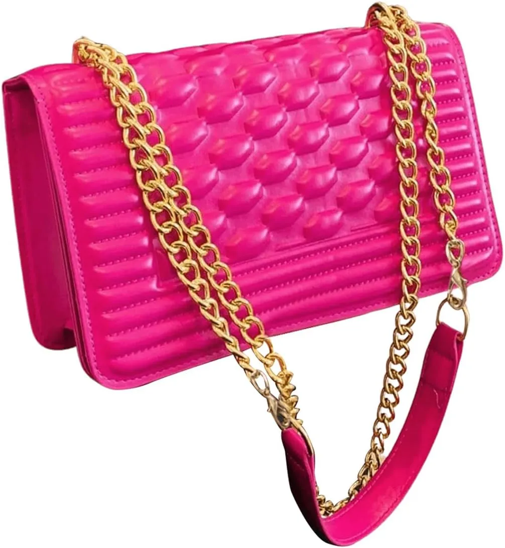 Floerns Women's Leather Shoulder Bag Embossed Clutch Purse Square Handbag