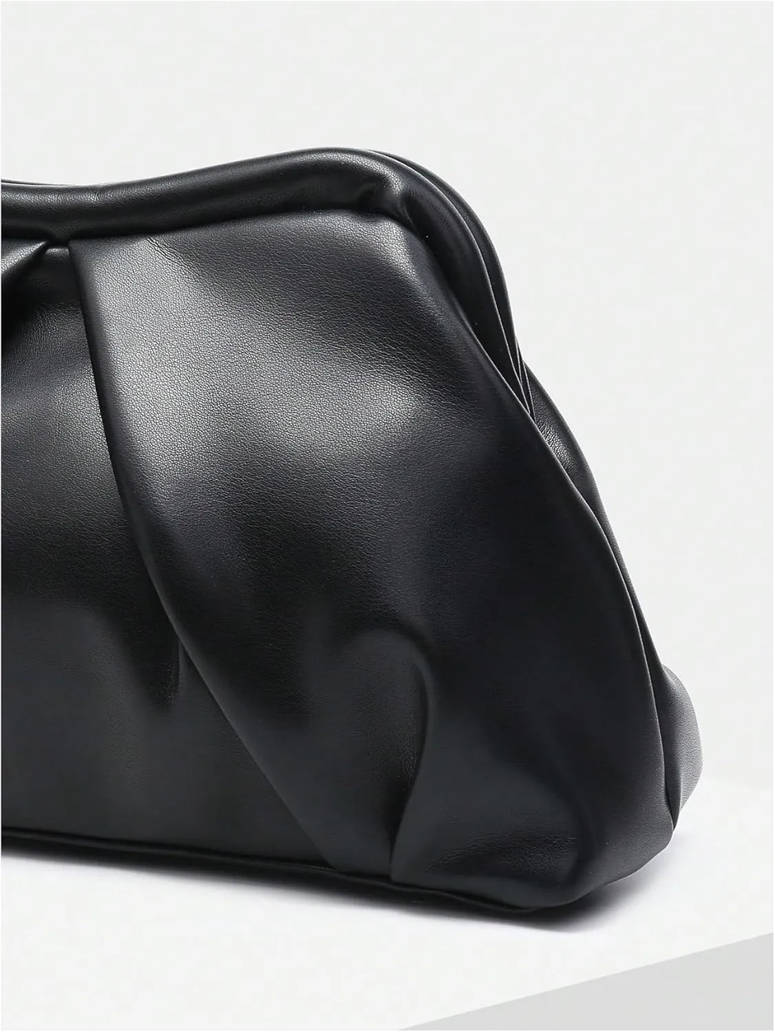 Floerns Women's Vintage Leather Ruched Bag Evening Handbag Dumpling Clutch Purse