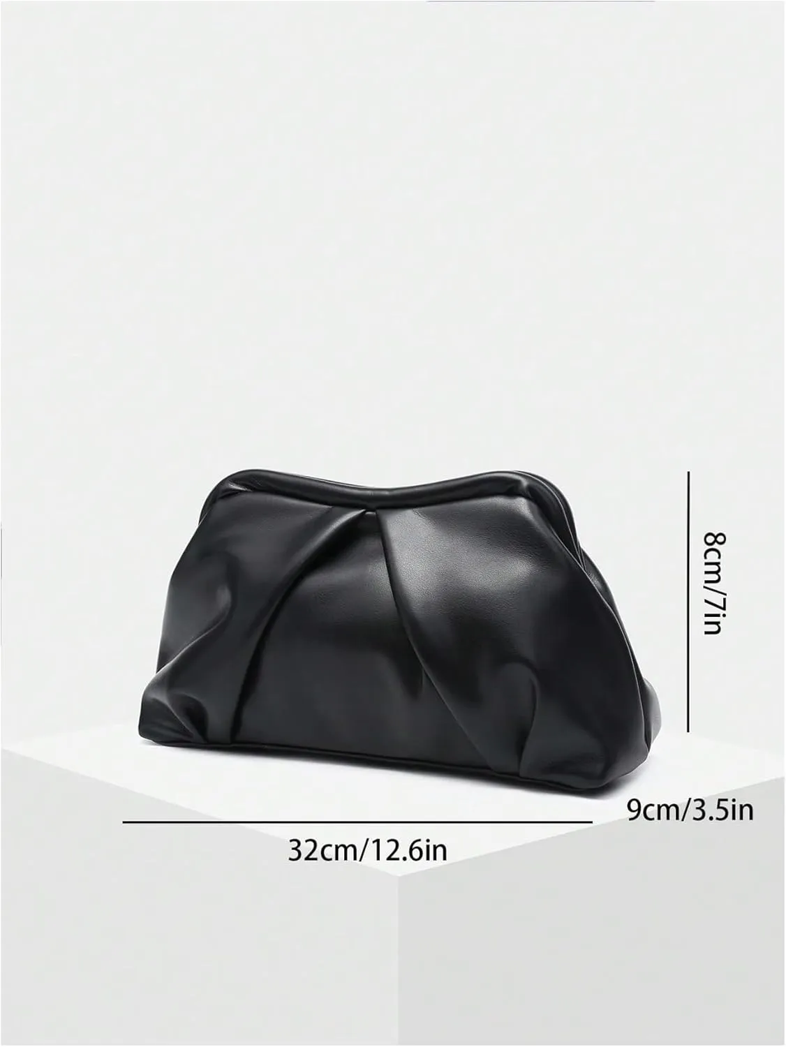 Floerns Women's Vintage Leather Ruched Bag Evening Handbag Dumpling Clutch Purse