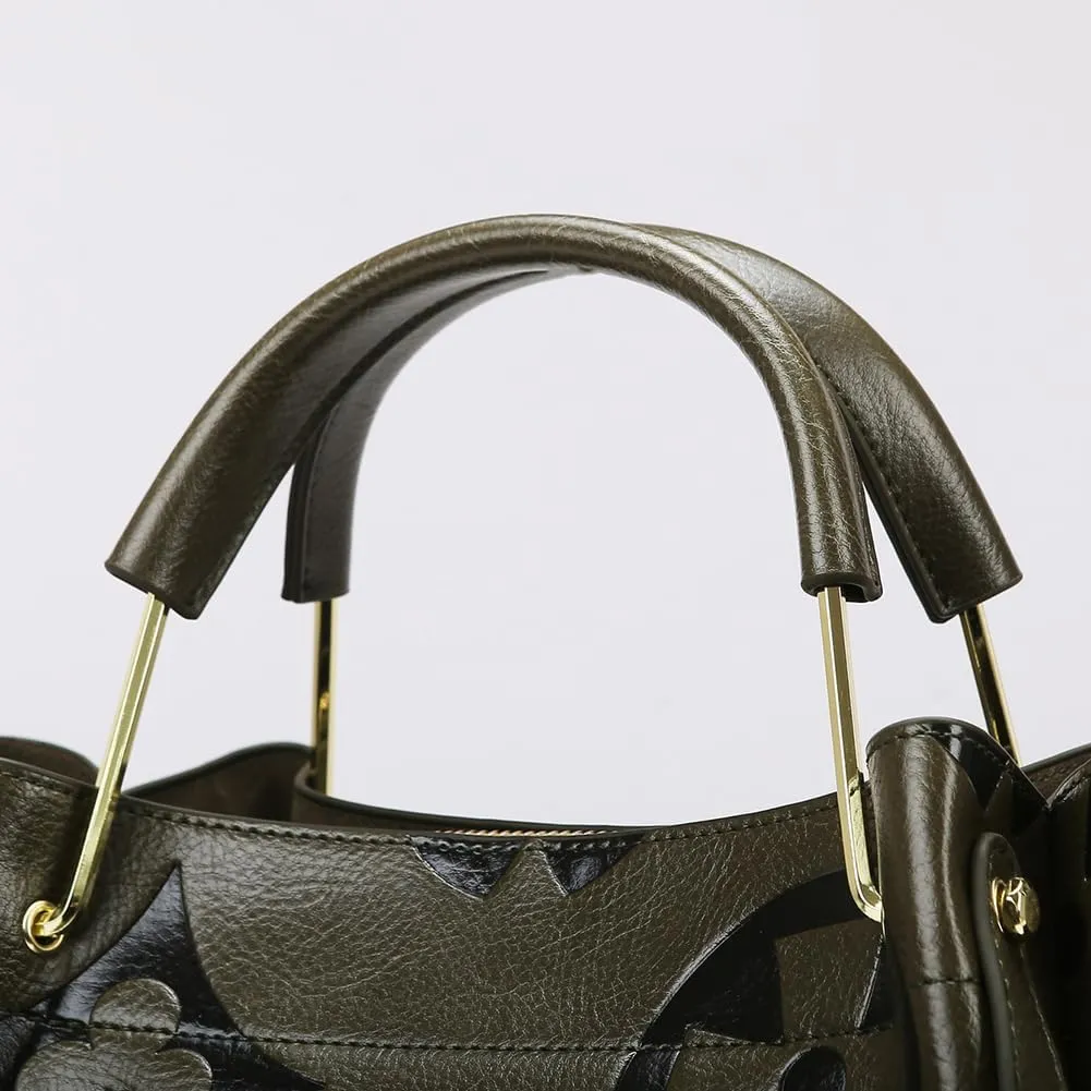 Floral Embossed Tote Bag,Bucket Purse Top Handle Crossbody Clutch Large Vegan Leather Hobo Trendy Designer Handbag for Women