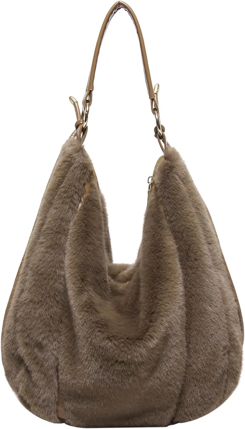 Fluffy Tote Bag, Winter Fuzzy Purses for Women Faux Fur Bag Soft Furry Shoulder Bag Crossbody Handbag Plush Tote Bag