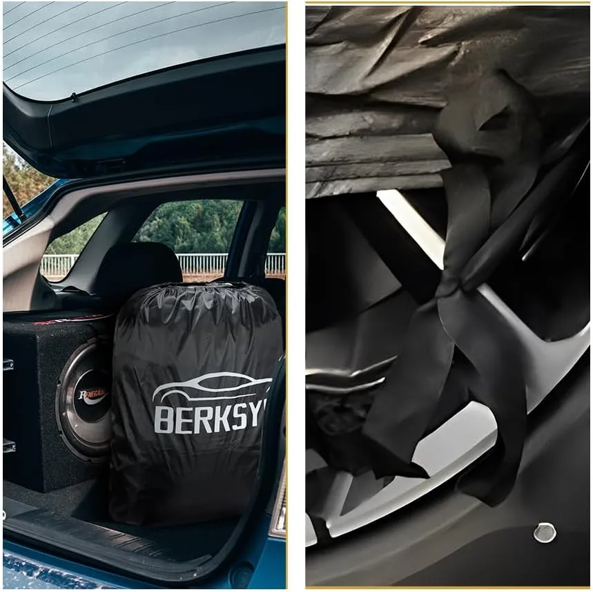 Fluorescent Strip Design 6 Layers Waterproof Car Cover Compatible for Mercedes Benz GLA 2014-2024 All Weather Full Car Cover with Storage Bag
