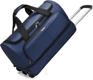 Foldable Extra Large Sport Bag，Waterproof Lightweight Traveling Suitcase，Telescopic Handle Suitcase With Directional Wheels Rolling Travel Bag,for Women Men(Blue)