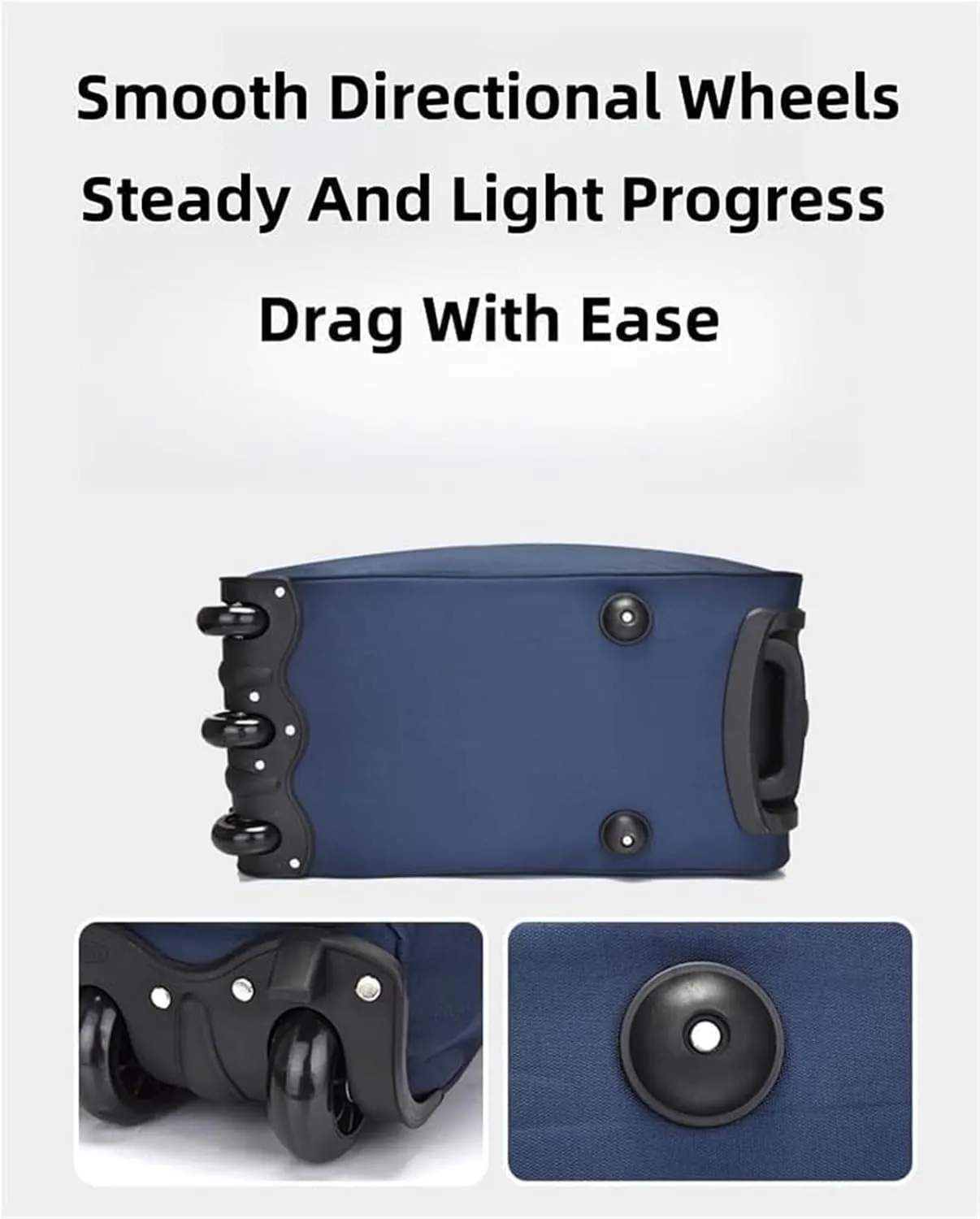Foldable Extra Large Sport Bag，Waterproof Lightweight Traveling Suitcase，Telescopic Handle Suitcase With Directional Wheels Rolling Travel Bag,for Women Men(Blue)