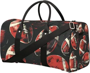 Foldable Travel Bag Football Prints Lightweight Carry On Bags for Airplanes Waterproof Travel Duffle Bag For Gym Weekend Overnight